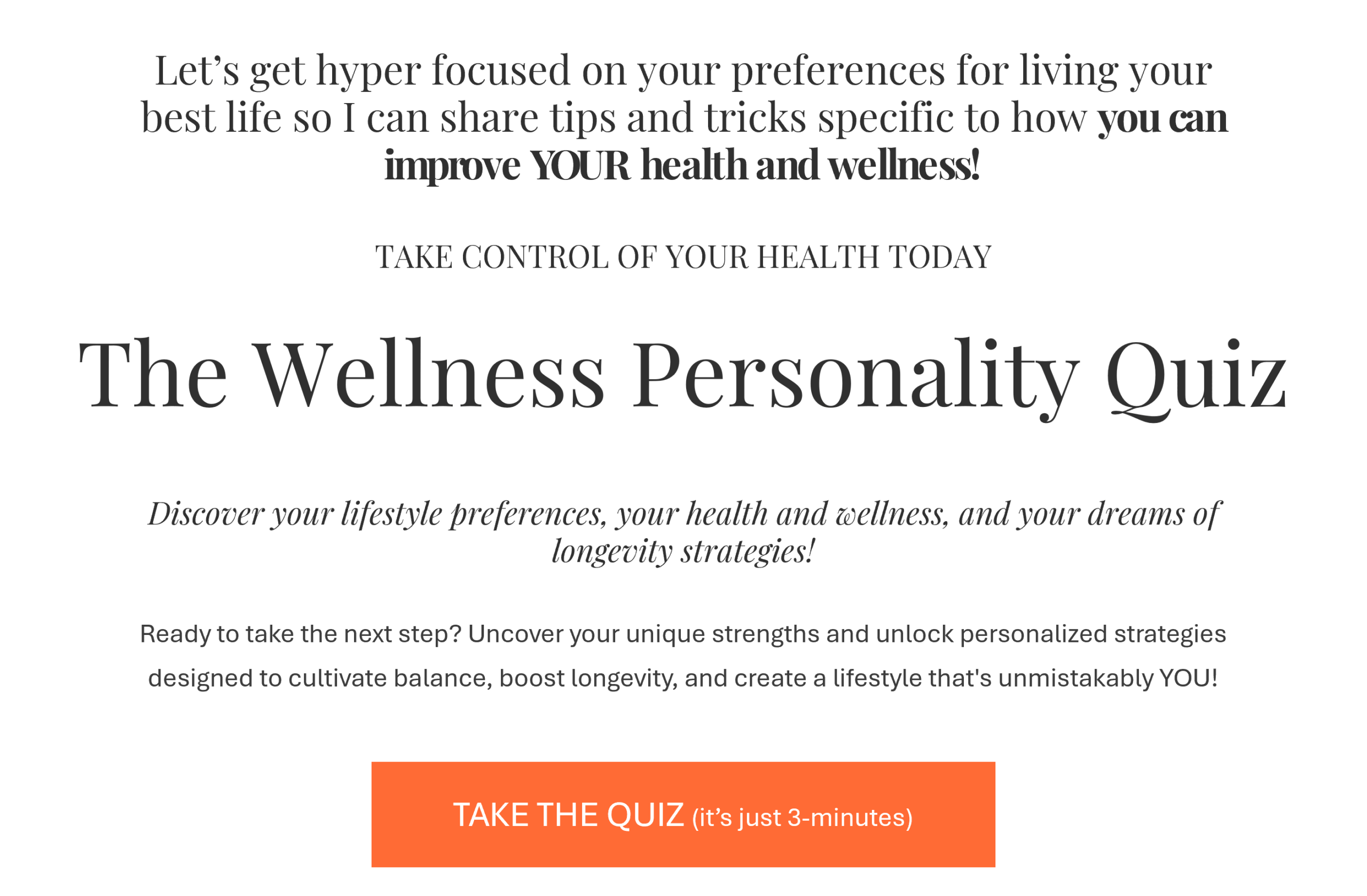 Wellness Personality Quiz
